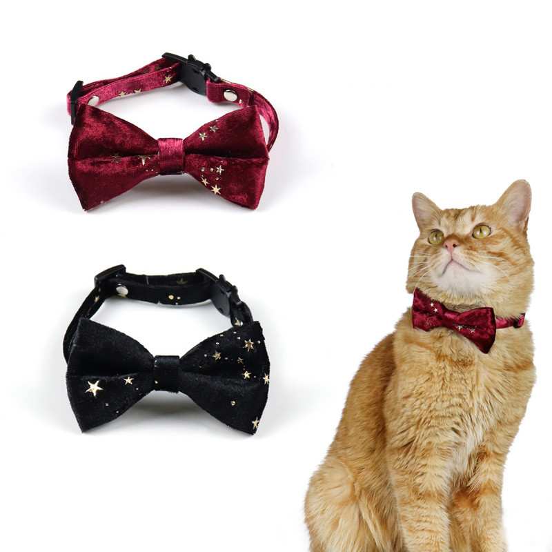 Samta Bowknot Kaķa kaklasiksna Drošības sprādze kucēnam Čivavas Yorkie Kaklarota Regulējams Kaķēns Trusis Bowtie mājdzīvnieku piederumi