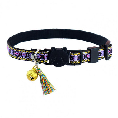 Īpaši viegla mājdzīvnieka kaklasiksna, pušķu dizaina kaķu kaklarota, draudzīga ādai Vidēja izmēra mājdzīvnieku suņu kaķu kaklasiksna ar mini zvana piekariņu mājdzīvnieku piederumiem