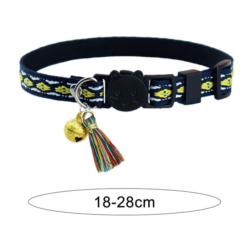 Īpaši viegla mājdzīvnieka kaklasiksna, pušķu dizaina kaķu kaklarota, draudzīga ādai Vidēja izmēra mājdzīvnieku suņu kaķu kaklasiksna ar mini zvana piekariņu mājdzīvnieku piederumiem