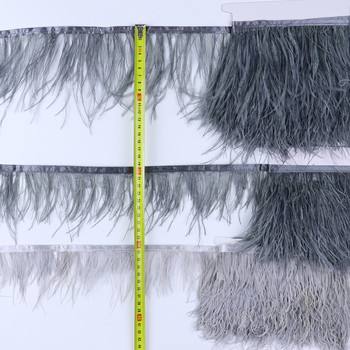 25 цвята 1 ярд щраусови пера Подстригване на ресни 6-8 CM Дълги декоративни пера Панделка Подрязване на дрехи Шиене на парти аксесоар