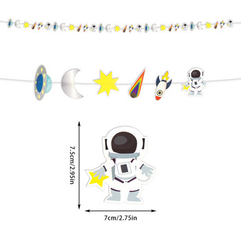 Κρεμαστό διακοσμητικό πανό για το ηλιακό σύστημα για τα γενέθλια Garland Astronaut Galaxy Διακόσμηση πάρτι για παιδιά Παιδικό πάρτι γενεθλίων