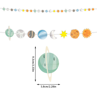 Naprendszer függő dekorációs banner Világűr Születésnapi Garland Astronaut Galaxy Theme Party Decor Gyerek fiúk születésnapi partija