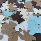 Rotaļu lācītis mētāšanās papīra lūžņi Bērnu duša Laimīgu zēnu meiteņu dzimšanas dienas ballītes dekors zils brūns lācis konfeti izkaisīti ziedi