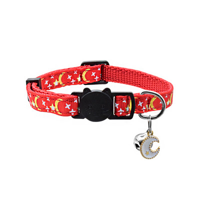 Star Moon tauriņš kaķu kaklasiksna Bell Breakaway drošības mīksta kaķu apkakles kaklarota Regulējama, jauka, skaista Bowknot kaķa kaklasiksna Kitijai