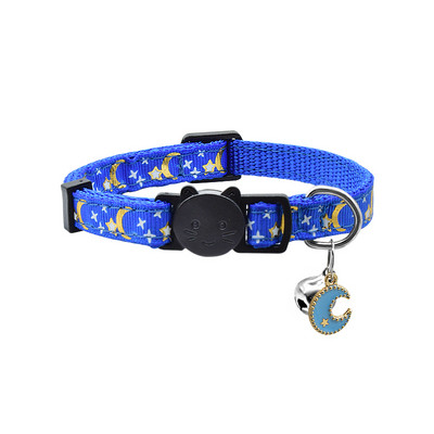 Star Moon tauriņš kaķu kaklasiksna Bell Breakaway drošības mīksta kaķu apkakles kaklarota Regulējama, jauka, skaista Bowknot kaķa kaklasiksna Kitijai