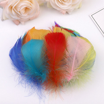 100 τεμ. 8-12 εκ. Μεσαίο επιπλέον φτερό χήνας Φυσικό πολύχρωμο φτερό για διακόσμηση ρούχων γάμου DIY Craft Plumas