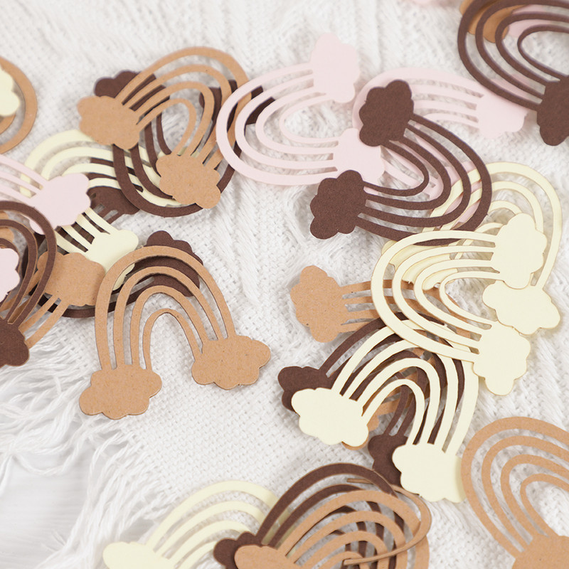 100 gab. Bobo Bohemian Theme Decoration Boho varavīksnes papīra konfeti galda izkaisīts Baby Shower dzimšanas dienas kāzu ballītes dekors