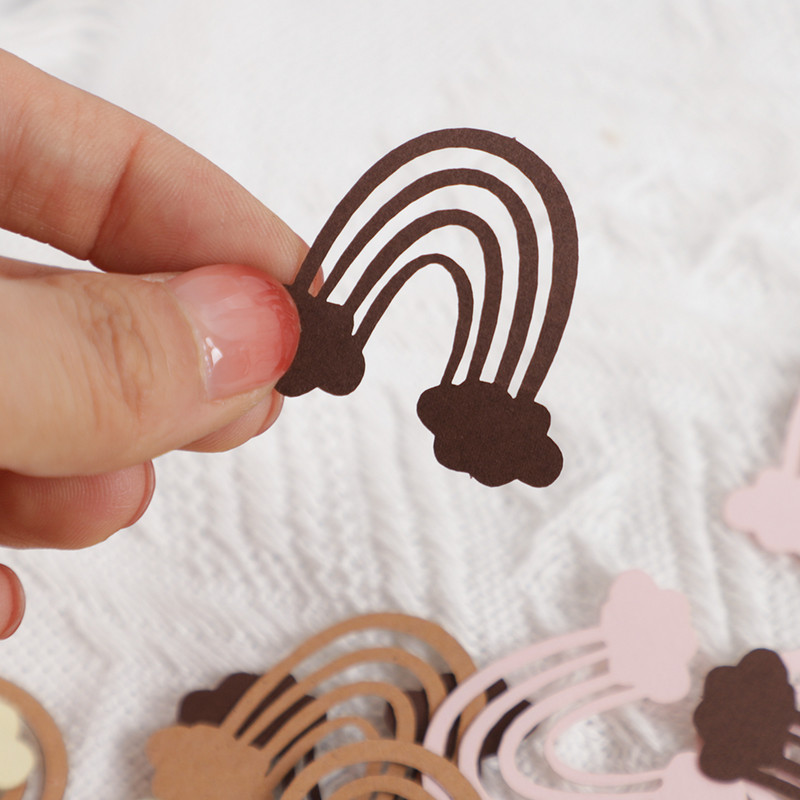 100 gab. Bobo Bohemian Theme Decoration Boho varavīksnes papīra konfeti galda izkaisīts Baby Shower dzimšanas dienas kāzu ballītes dekors