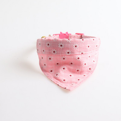 Aranyos Bowknot Háziállatok Macska nyakörvek Pamut virágos csokornyakkendő Cica csengő nyaklánc Állítható kiskutya macskák Chihuahua bandana nyakörv