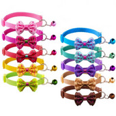 Kisállat-kiegészítők Kutya macska nyakörv Csipke csengő színes pöttyök mintás állítható nyakörvek kiskutya cicához barkácsolj kis állat