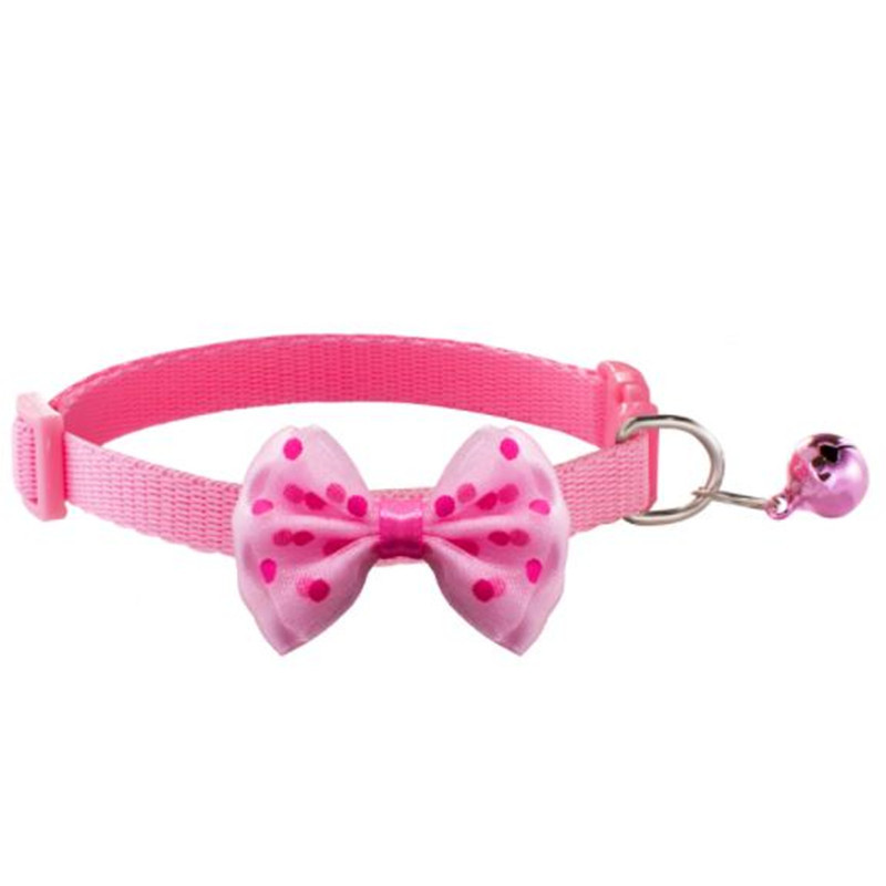 Kisállat-kiegészítők Kutya macska nyakörv Csipke csengő színes pöttyök mintás állítható nyakörvek kiskutya cicához barkácsolj kis állat