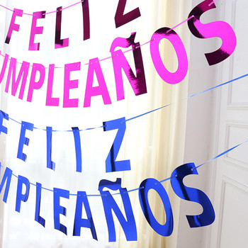 Δημιουργικό ισπανικό γράμμα για τα γενέθλια Flag Banner Birthday Party Atmosphere Διακόσμηση Κρεμαστό κουλό και διακόσμηση γιρλάντα