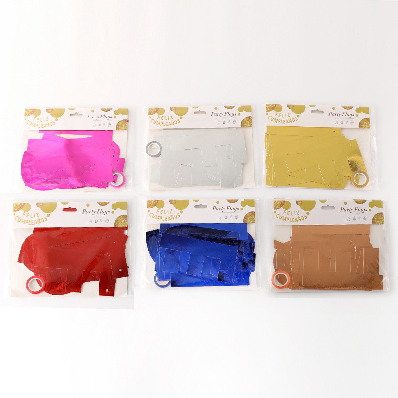 Radošs spāņu daudz laimes dzimšanas dienā vēstules karogs reklāmkarogs dzimšanas dienas ballītes atmosfēras noformējums nokarenas ķekatas un vītnes rotājums