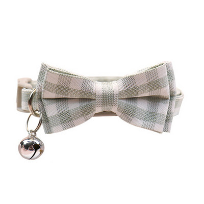 Jauka rūtainā kaķa kakla siksna Maza suņa loka kaklasiksna Bowknot kaķu kaklasiksnas ar zvaniņu kucēna kaķēna čivavas mājdzīvniekiem
