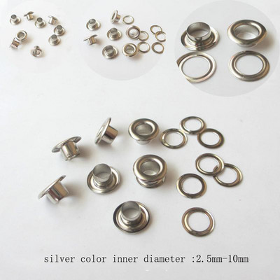 500 Pcs/ Lot Copper 2.5/3/3.5mm Diameter Eyelet Rivet Canvas Button Silver Metal Hole Round DIY Leather Craft Bag Accessories