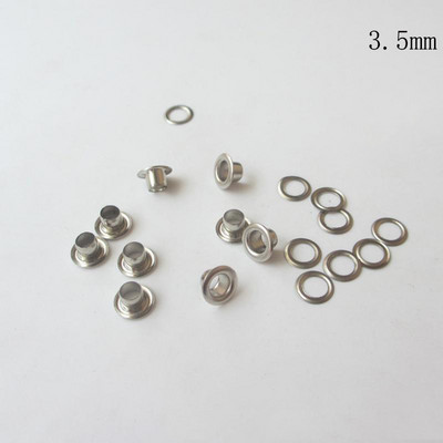 500 gab. Vara 2,5/3/3,5 mm diametra cilpiņa kniedes audekls poga sudraba metāla caurums, apaļš, DIY ādas amatniecības somas piederumi