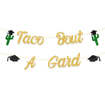 Dekorācija Meksikas tematiskajai izlaiduma ballītei Taco Bout Grad kulons karogs Kaktuss izlaiduma cepure vītnes dekorēšanas piederumi
