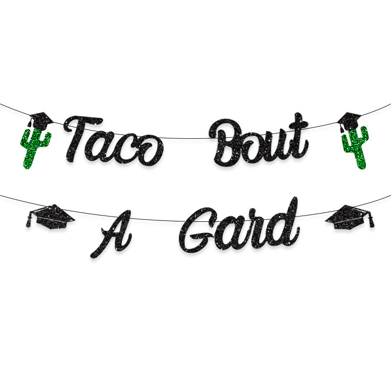 Dekorācija Meksikas tematiskajai izlaiduma ballītei Taco Bout Grad kulons karogs Kaktuss izlaiduma cepure vītnes dekorēšanas piederumi