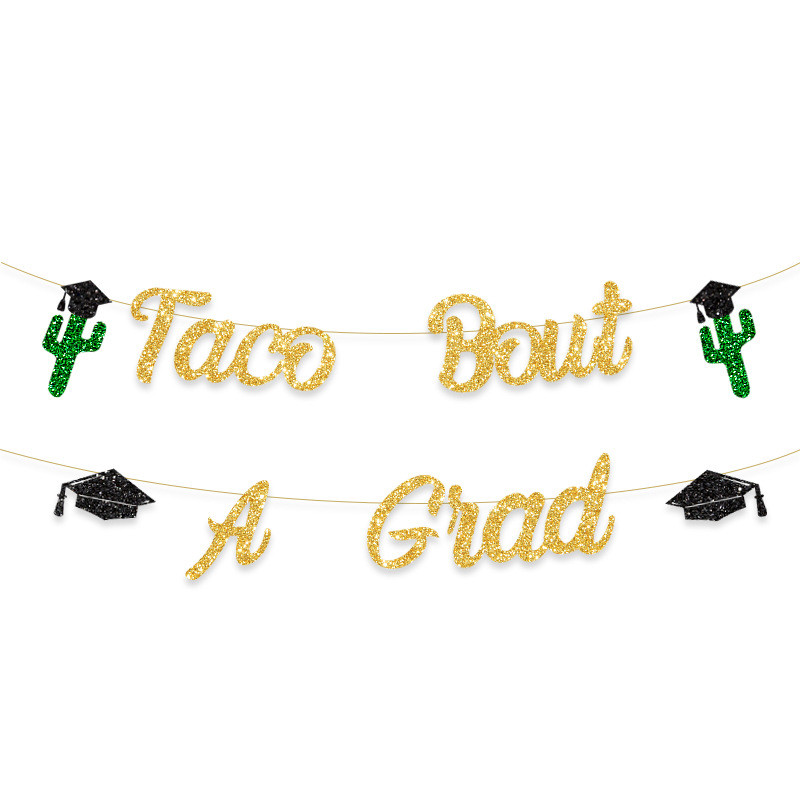Dekorācija Meksikas tematiskajai izlaiduma ballītei Taco Bout Grad kulons karogs Kaktuss izlaiduma cepure vītnes dekorēšanas piederumi
