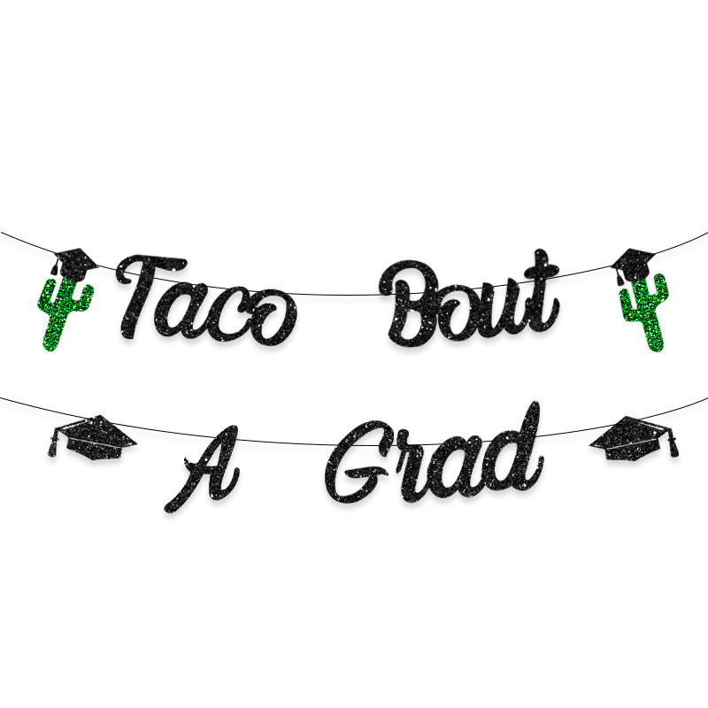 Dekorācija Meksikas tematiskajai izlaiduma ballītei Taco Bout Grad kulons karogs Kaktuss izlaiduma cepure vītnes dekorēšanas piederumi