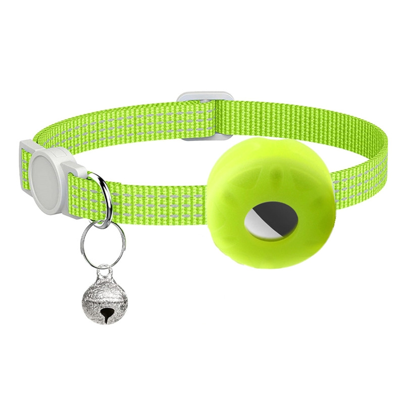 Mājdzīvnieku kaklasiksna gaisa etiķetēm Triecienizturīgs un ūdensnecaurlaidīgs aizsargājošs turētājs GPS izsekotājiem, kas spīd tumsā, piemērots maziem suņiem