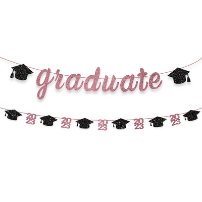 Radoša izlaiduma ballītes noformējums Absolventa karogs2023 PhD cepure, velciet ziedu auklu, reklāmkarogu izlaiduma fona sienas dekorēšana