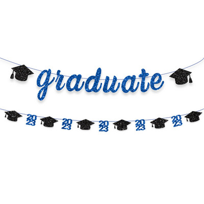 Radoša izlaiduma ballītes noformējums Absolventa karogs2023 PhD cepure, velciet ziedu auklu, reklāmkarogu izlaiduma fona sienas dekorēšana