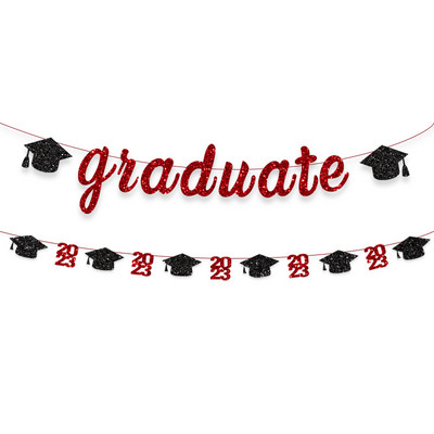 Radoša izlaiduma ballītes noformējums Absolventa karogs2023 PhD cepure, velciet ziedu auklu, reklāmkarogu izlaiduma fona sienas dekorēšana