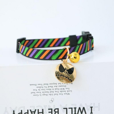 Helovīna regulējama kaķu kaklasiksna Mājdzīvnieku kaklasiksnas Maza kaķa suņa zvana drošības sprādzes kaklarotas aksesuāri Helovīna kaķēnu aksesuāri