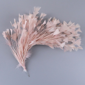Φτερά γαλοπούλας 10-12 ιντσών Λουλούδι για κόμμωση Ροζ φτερά κλιπ σε επεκτάσεις μαλλιών Headpiece Διακοσμητικά φτερά DIY Crafts