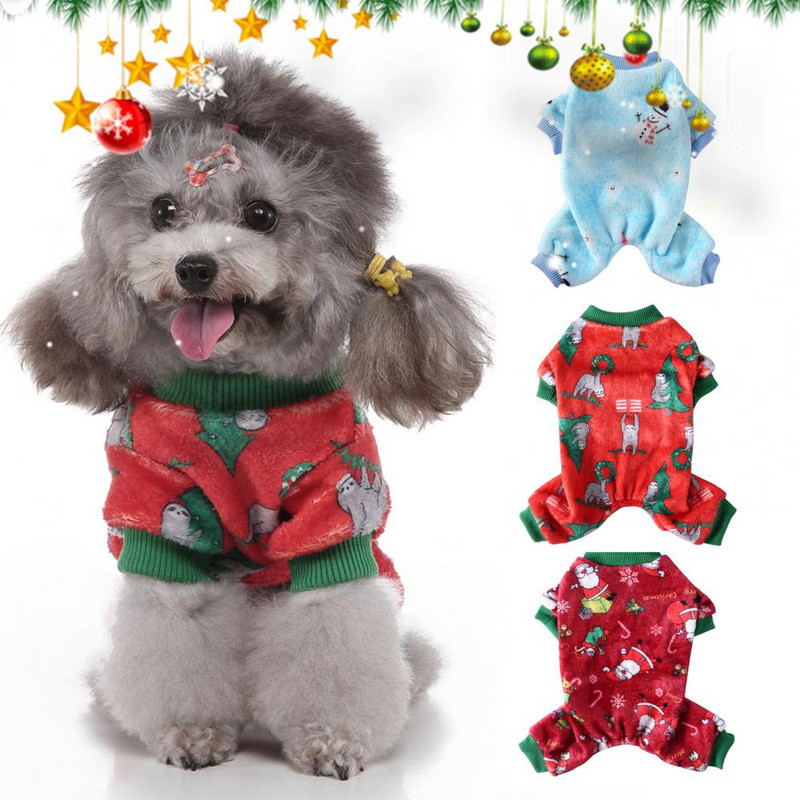 Kisállat pizsama Szép karácsonyi menő ing Stílusú kutya macska ruházat négylábú kisállat ing nyári ruhák menő kutya macska ing