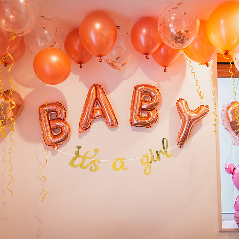 Zelta bērnu dušas reklāmkarogs, puika ir puika, ir meitene, papīrs, vītne Dzimums, atklāj dzimšanas dienas ballītes noformējums kristības kristības