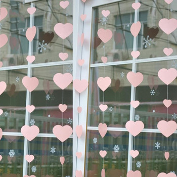 Προμήθειες διακόσμησης τοίχου από χαρτί 2m Heart Garland για γάμο 1η γενέθλια Baby Shower για το πάρτι του Αγίου Βαλεντίνου
