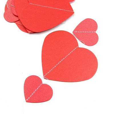 2 m-es szív papírfüzér függő transzparens esküvőre, 1. születésnapi babazuhany Valentin napi parti fali dekorációs kellékek