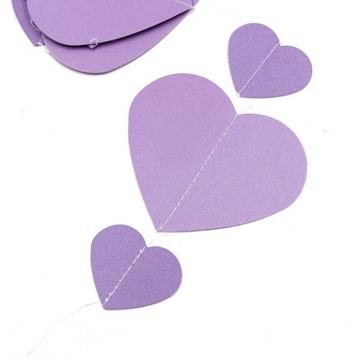 2 m-es szív papírfüzér függő transzparens esküvőre, 1. születésnapi babazuhany Valentin napi parti fali dekorációs kellékek