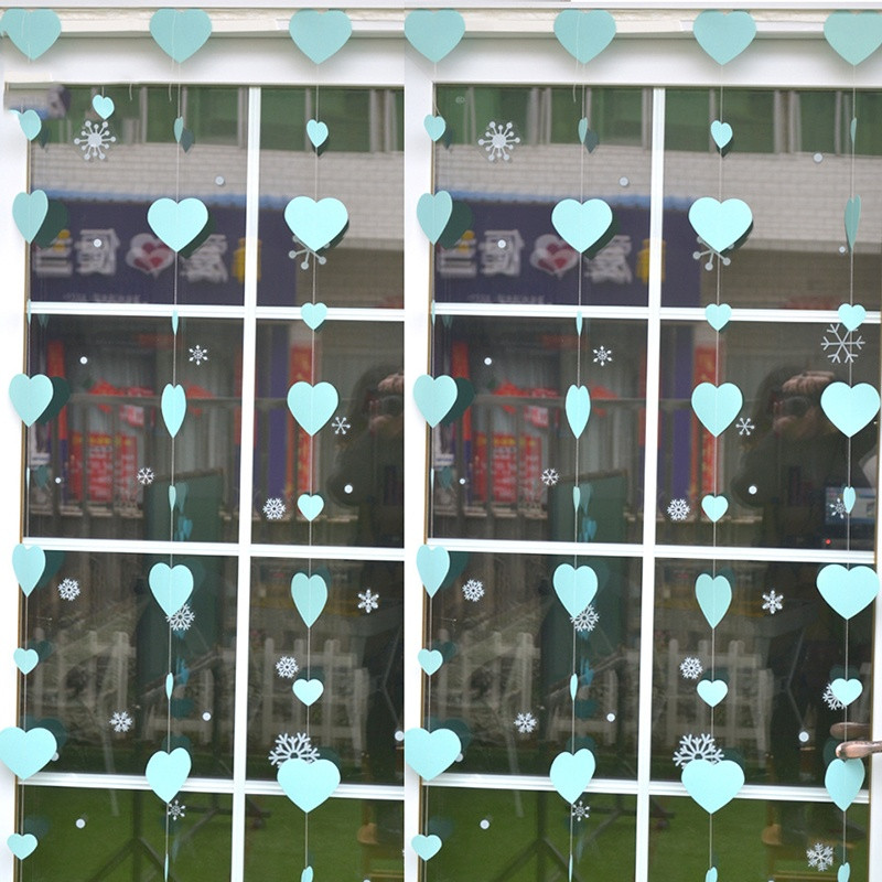 2 m-es szív papírfüzér függő transzparens esküvőre, 1. születésnapi babazuhany Valentin napi parti fali dekorációs kellékek