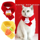 Modes kaķu kakla siksna kucēnu aksesuāri Trikotāžas šalle Mājas lakats Jaunais gads Silts kaķu suns