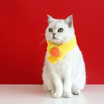Μόδας γιακάς για γάτα Αξεσουάρ για κουτάβι Πλεκτό κασκόλ Φουλάρι για κατοικίδια Πρωτοχρονιά Ζεστό σκύλος γάτας