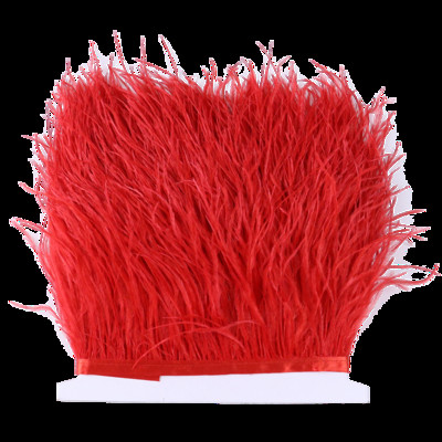 8-10 CM valge jaanalinnusulgede äärislint 1-meetrine naturaalne jaanalinnusulgede ääristega pulmapeokaunistus.