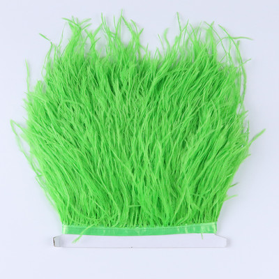 8-10 CM valge jaanalinnusulgede äärislint 1-meetrine naturaalne jaanalinnusulgede ääristega pulmapeokaunistus.