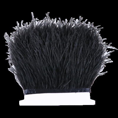 8-10 CM valge jaanalinnusulgede äärislint 1-meetrine naturaalne jaanalinnusulgede ääristega pulmapeokaunistus.