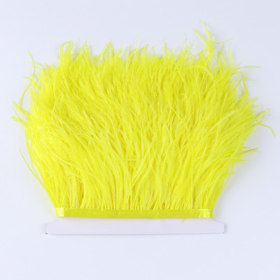 8-10 CM valge jaanalinnusulgede äärislint 1-meetrine naturaalne jaanalinnusulgede ääristega pulmapeokaunistus.