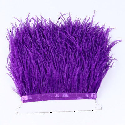 8-10 CM valge jaanalinnusulgede äärislint 1-meetrine naturaalne jaanalinnusulgede ääristega pulmapeokaunistus.