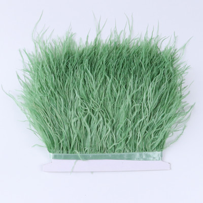 8-10 CM valge jaanalinnusulgede äärislint 1-meetrine naturaalne jaanalinnusulgede ääristega pulmapeokaunistus.