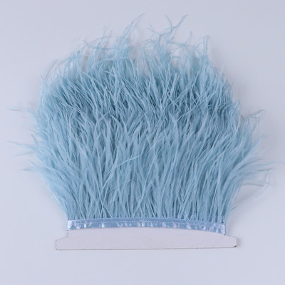 8-10 CM valge jaanalinnusulgede äärislint 1-meetrine naturaalne jaanalinnusulgede ääristega pulmapeokaunistus.