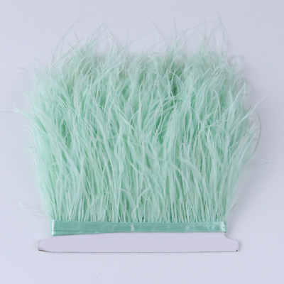 8-10 CM valge jaanalinnusulgede äärislint 1-meetrine naturaalne jaanalinnusulgede ääristega pulmapeokaunistus.