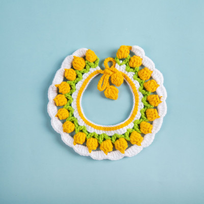 Jauka ziedu mala Dekoratīva kaķa kakla siksna kucēns suns Trikotāžas kakla siksna Kaķa dekorēšana Šalle Jauki tamborēti mājdzīvnieku kakla dekori Aksesuāri