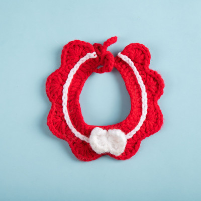 Jauka ziedu mala Dekoratīva kaķa kakla siksna kucēns suns Trikotāžas kakla siksna Kaķa dekorēšana Šalle Jauki tamborēti mājdzīvnieku kakla dekori Aksesuāri