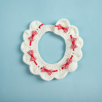 Jauka ziedu mala Dekoratīva kaķa kakla siksna kucēns suns Trikotāžas kakla siksna Kaķa dekorēšana Šalle Jauki tamborēti mājdzīvnieku kakla dekori Aksesuāri