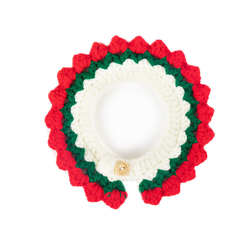 Jauka ziedu mala Dekoratīva kaķa kakla siksna kucēns suns Trikotāžas kakla siksna Kaķa dekorēšana Šalle Jauki tamborēti mājdzīvnieku kakla dekori Aksesuāri